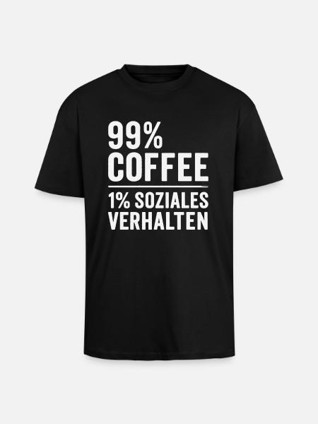 99% Coffee - Unisex Oversized Heavyweight T-shirt - black