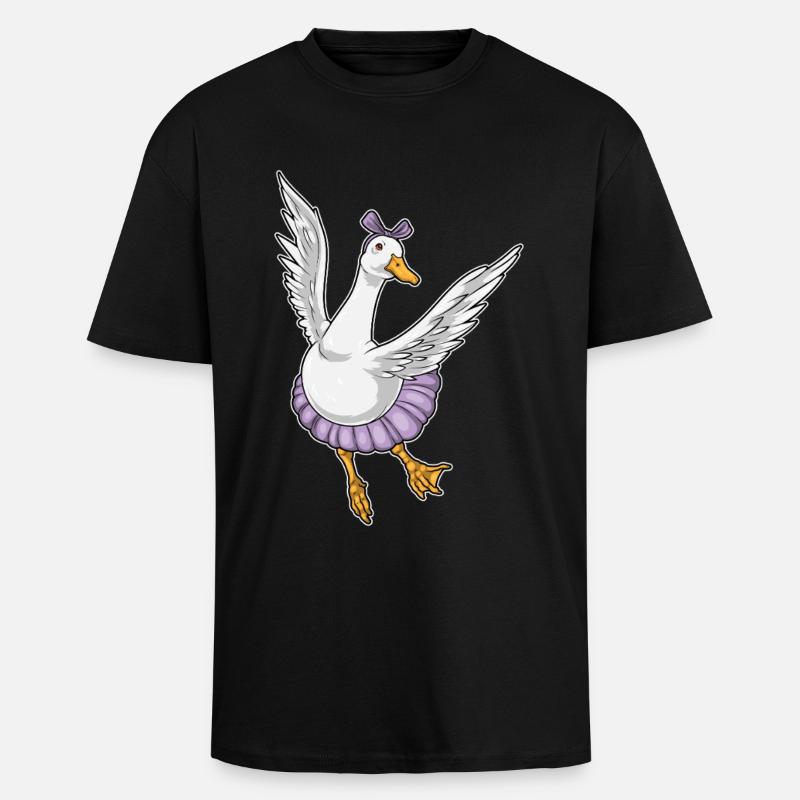 Duck Ballerina Ballet Dance - Unisex Oversized Heavyweight T-shirt - black