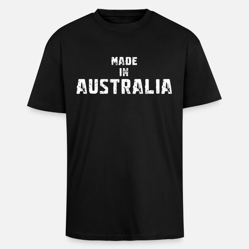 Fabriqué en Australie - T-shirt unisexe oversize épais - noir