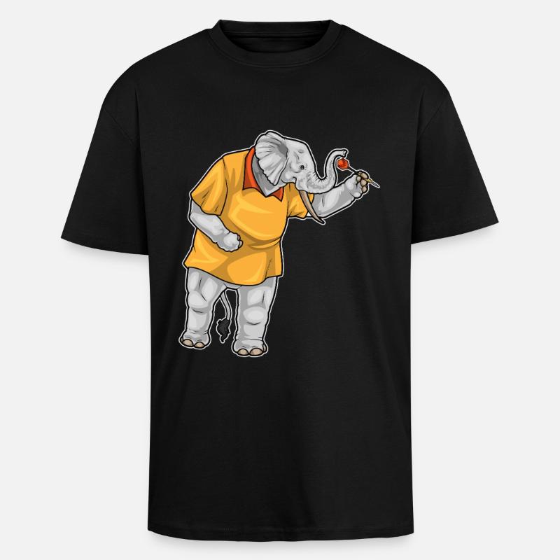 Fléchette éléphant Fléchette - T-shirt unisexe oversize épais - noir