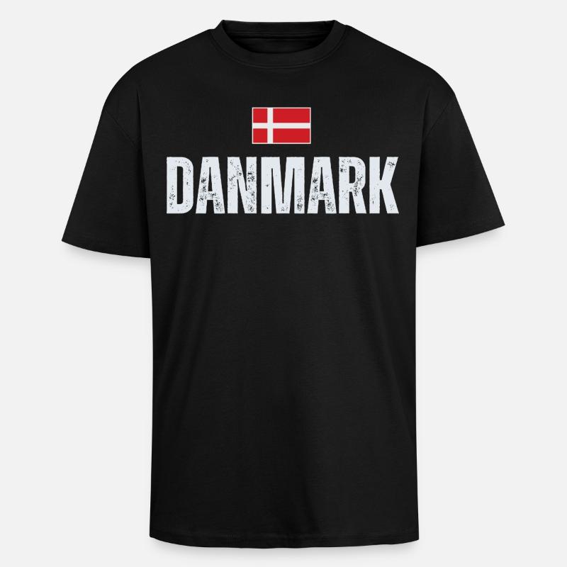 Danish pride, proud Dane - Unisex Oversized Heavyweight T-shirt - black