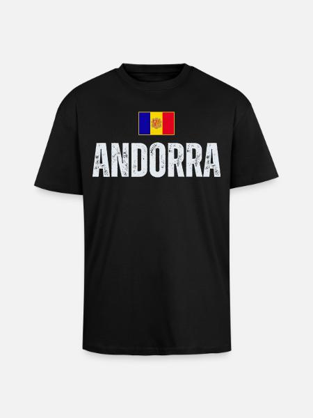 Drapeau d’Andorre, fierté andorrane - T-shirt unisexe oversize épais - noir
