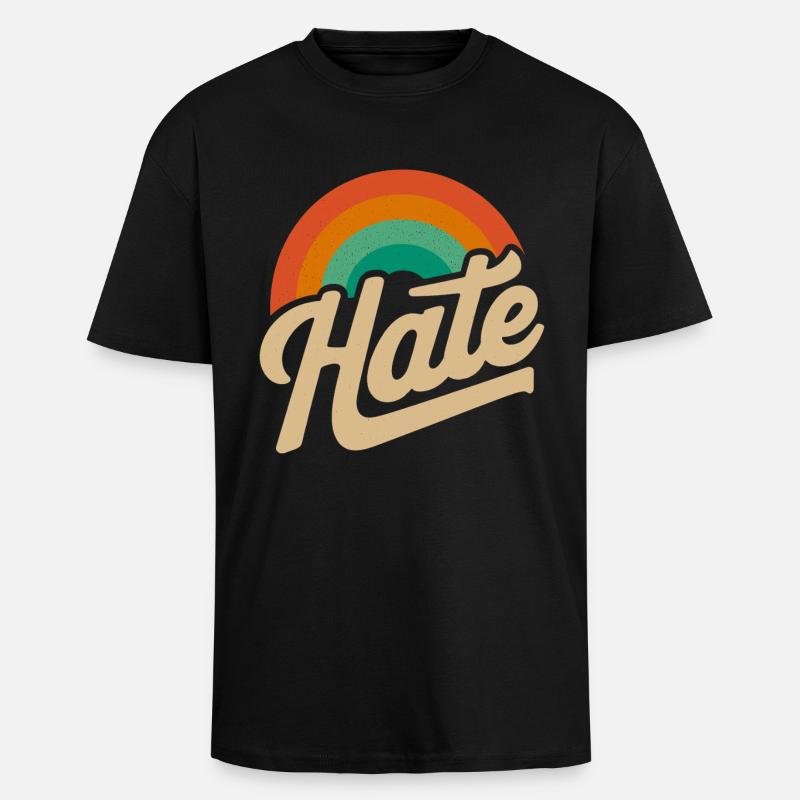 Hate aber auf eine nette weise - Oversized Heavyweight Unisex T-Shirt - Schwarz