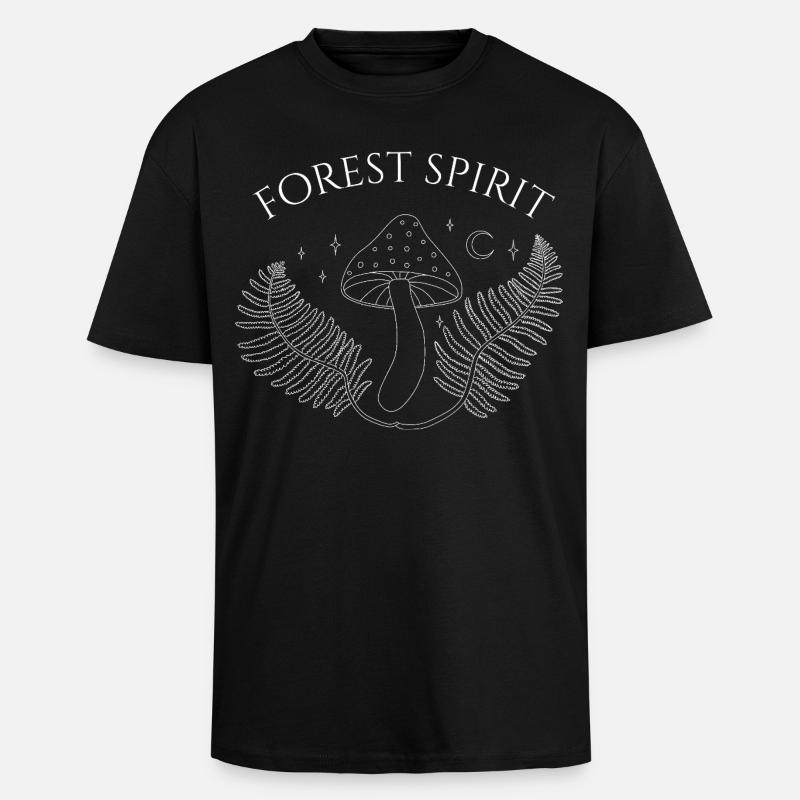 Waldgeist-Pilz-Kunst - Oversized Heavyweight Unisex T-Shirt - Schwarz