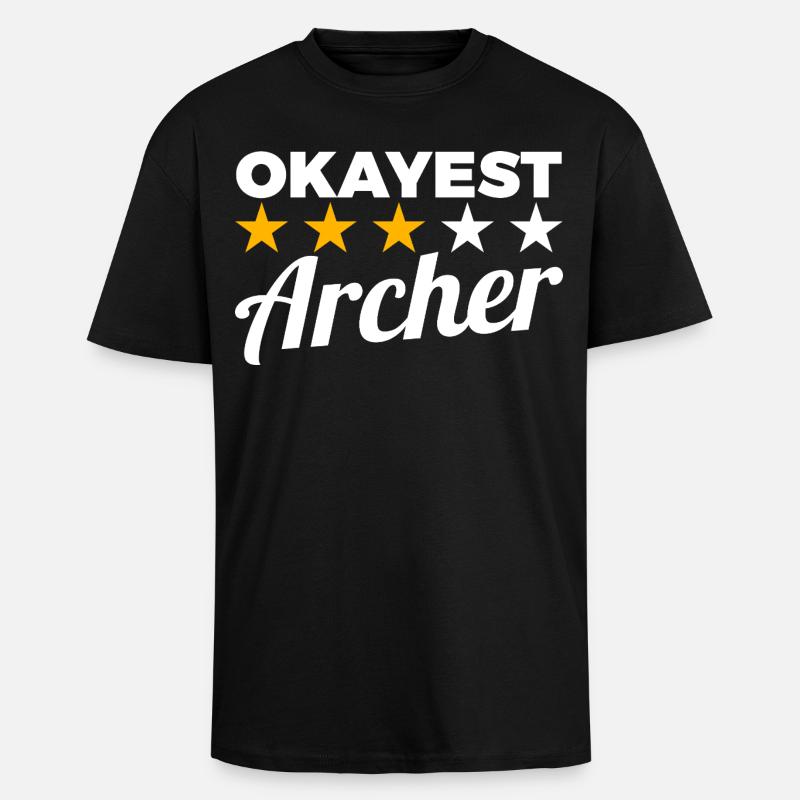 Durchschnittlicher Bogensportler - Oversized Heavyweight Unisex T-Shirt - Schwarz