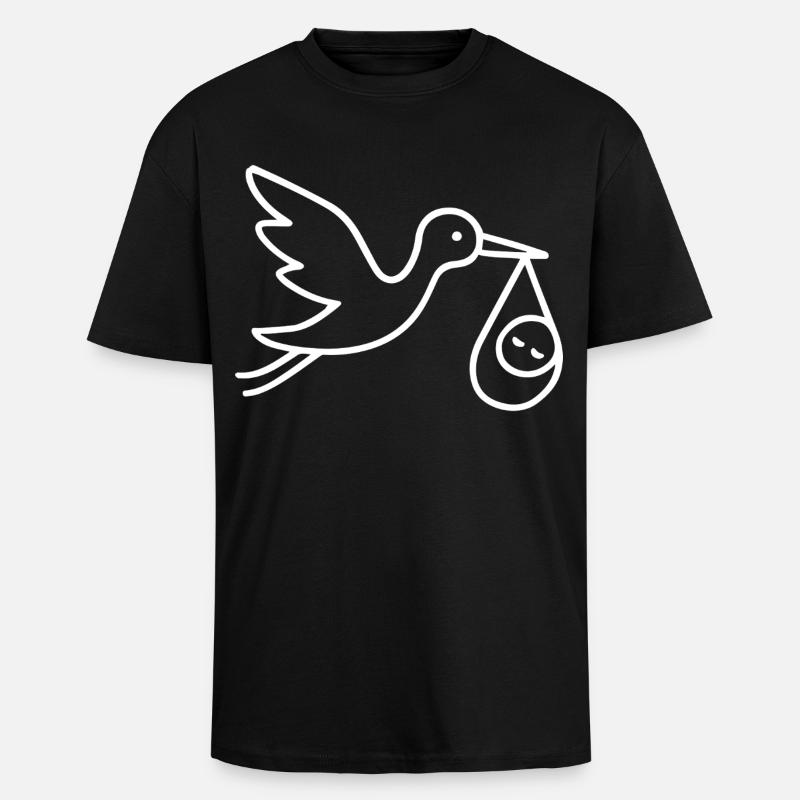Arrivée minimale de bébé - T-shirt unisexe oversize épais - noir