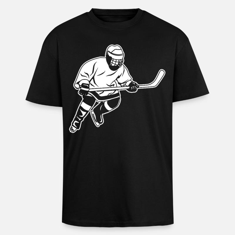 Eishockeyspieler - Oversized Heavyweight Unisex T-Shirt - Schwarz