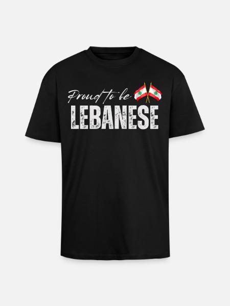 Libanais fier, j’aime le Liban - T-shirt unisexe oversize épais - noir