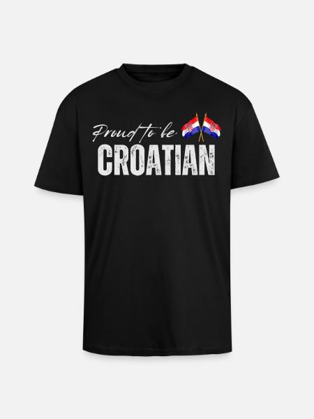 Kroatisk stolt, jeg elsker Kroatien - Unisex oversized heavyweight t-shirt - sort