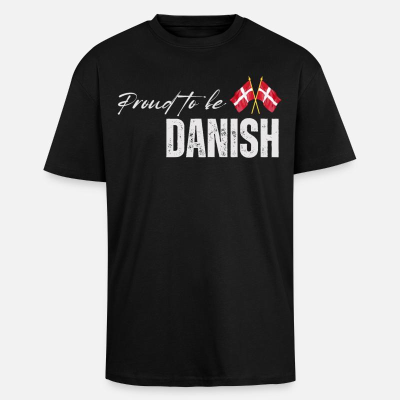 Stolzer Däne, ich liebe Dänemark - Oversized Heavyweight Unisex T-Shirt - Schwarz