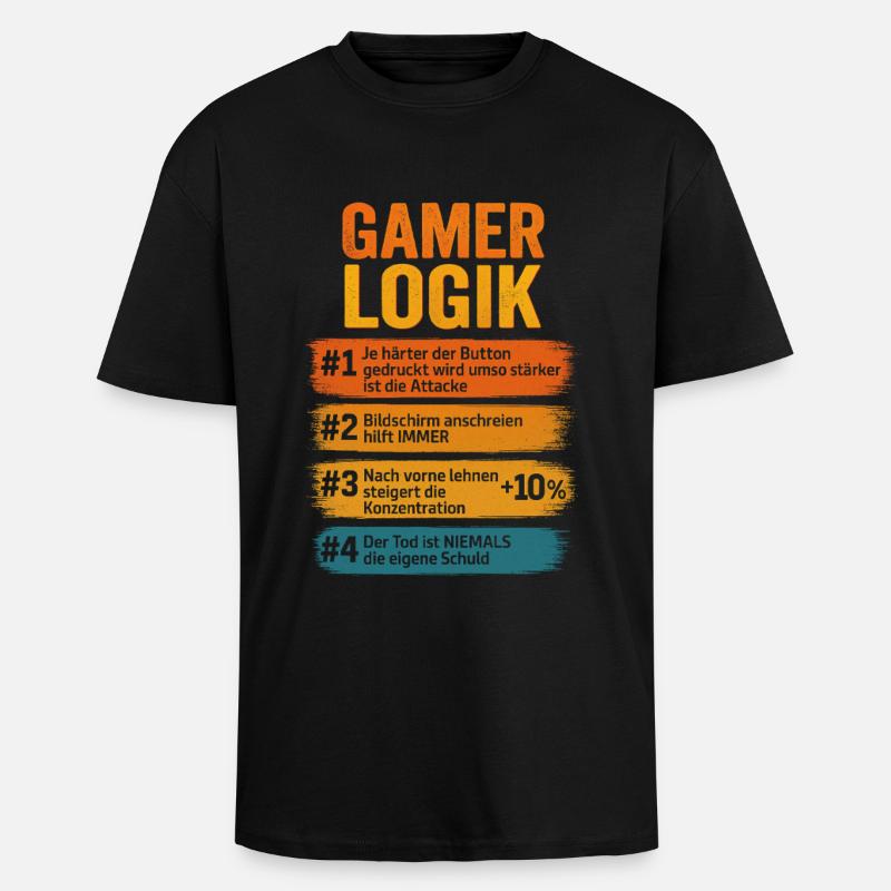Gamer Logik Computer PC Controller Zocker - Oversized Heavyweight Unisex T-Shirt - Schwarz