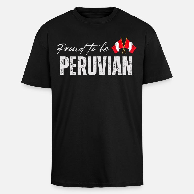 Proud Peruvian, Made in Peru - Unisex Oversized Heavyweight T-shirt - black