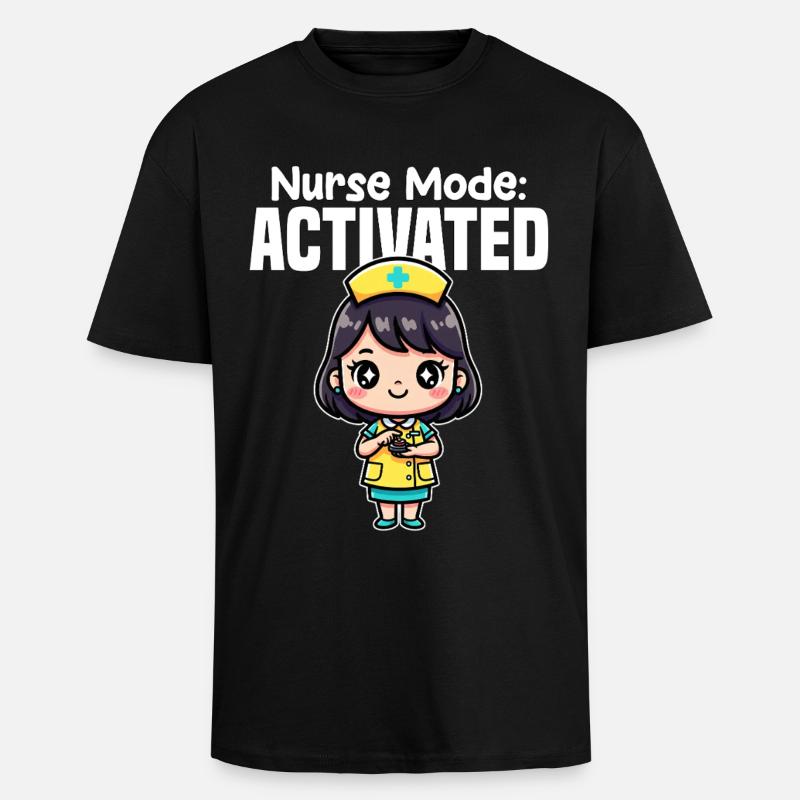 KRANKENSCHWESTER-MODUS AKTIVIERT - SCHWESTER-GESCHENK - Oversized Heavyweight Unisex T-Shirt - Schwarz