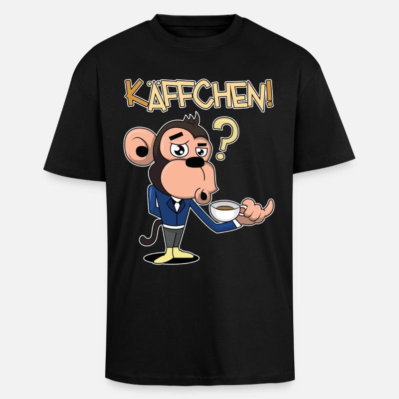Käffchen, bitte! - Oversized Heavyweight Unisex T-Shirt - Schwarz