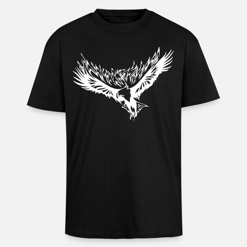 Flame Eagle - Unisex Oversized Heavyweight T-shirt - black