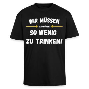 Lustiges Saufshirt für Malle und Partyhelden - Oversized Heavyweight Unisex T-Shirt - Schwarz - Vorne - Alina (178cm) & Michal (187cm)