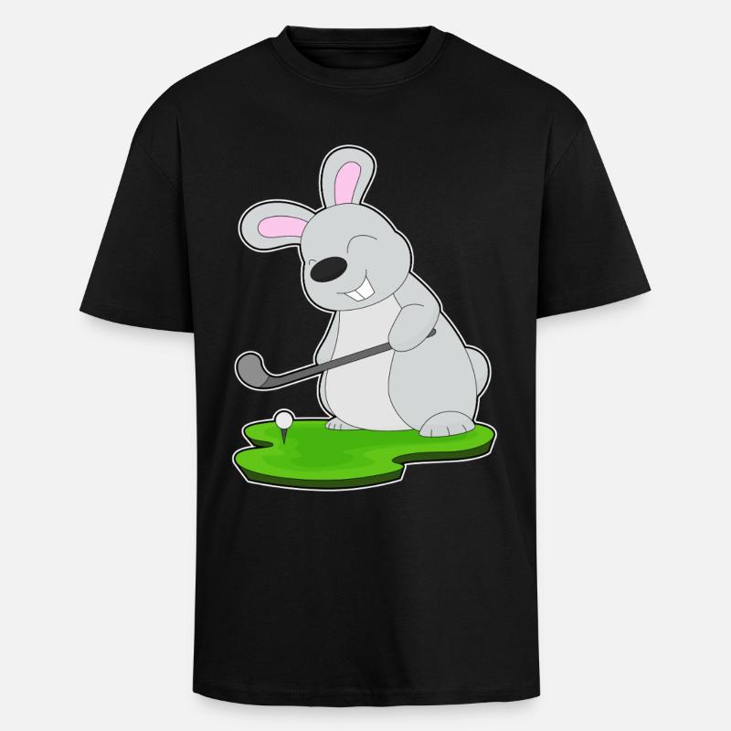 Hase Golf Golfschläger - Oversized Heavyweight Unisex T-Shirt - Schwarz