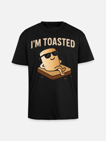 Relaxed Marshmallow - I'm Toasted - Unisex Oversized Heavyweight T-shirt - black