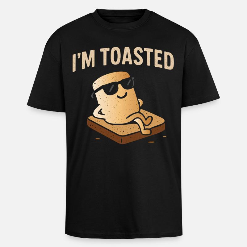 Relaxed Marshmallow - I'm Toasted - Unisex Oversized Heavyweight T-shirt - black