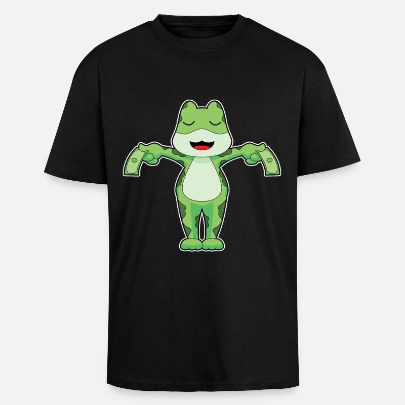 Frosch Banknote - Oversized Heavyweight Unisex T-Shirt - Schwarz