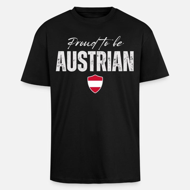 Proud Austrian, Made in Austria - Unisex Oversized Heavyweight T-shirt - black