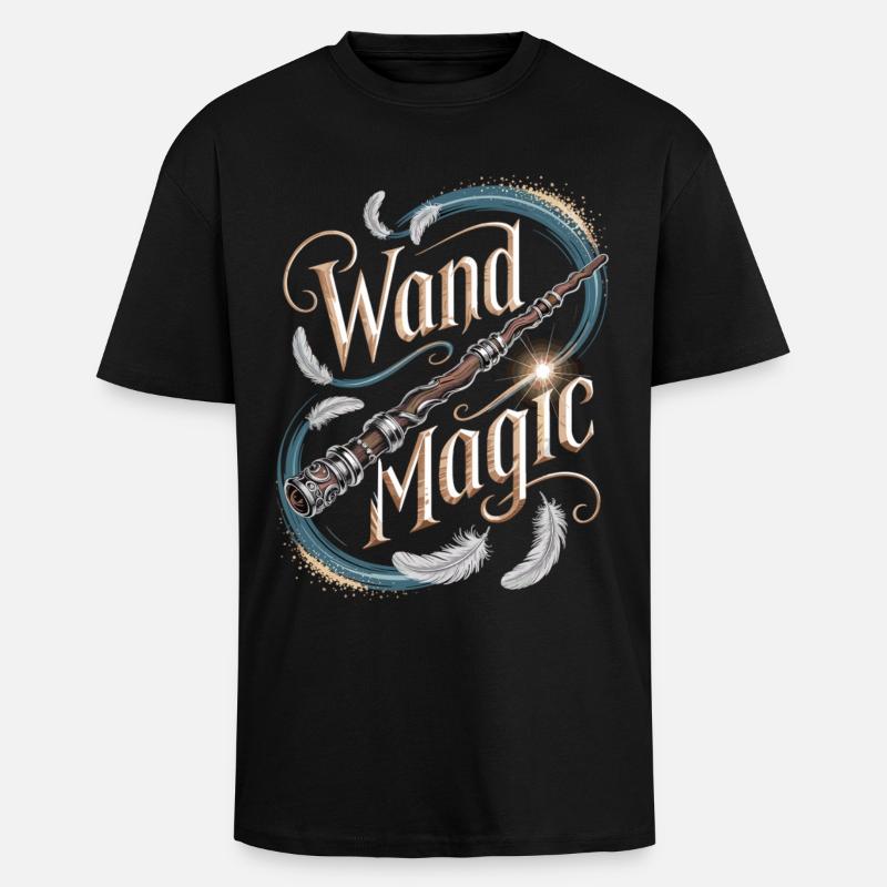 Conception de baguette magique murale - T-shirt unisexe oversize épais - noir