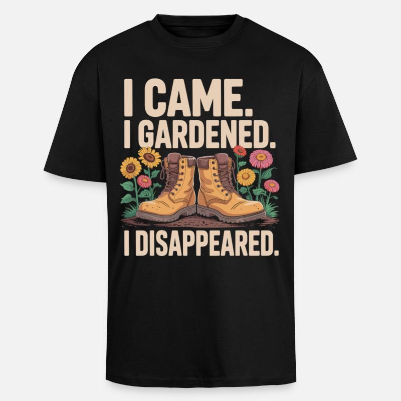 Gartenarbeit Motivation mit Stiefeln - Oversized Heavyweight Unisex T-Shirt - Schwarz