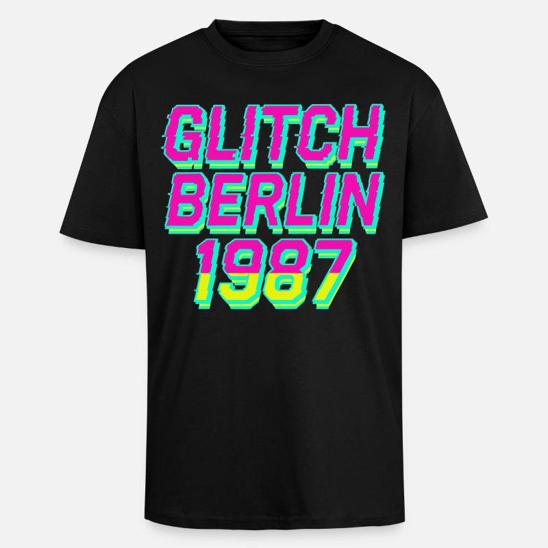 Glitch Berlin 1987 - Oversized Heavyweight Unisex T-Shirt - Schwarz