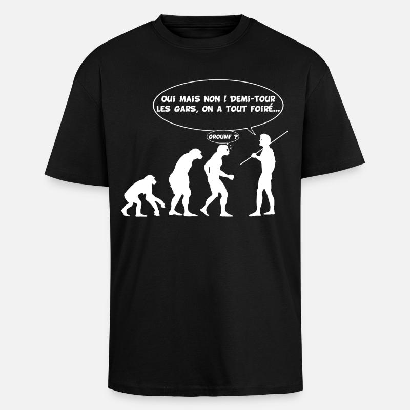 Evolution error (white) - Unisex Oversized Heavyweight T-shirt - black