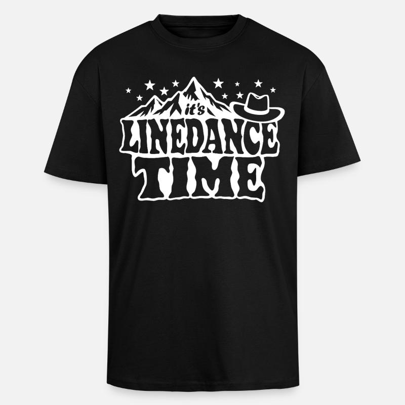 It's linedance time, Linedancing, Country Fan - Oversized Heavyweight Unisex T-Shirt - Schwarz
