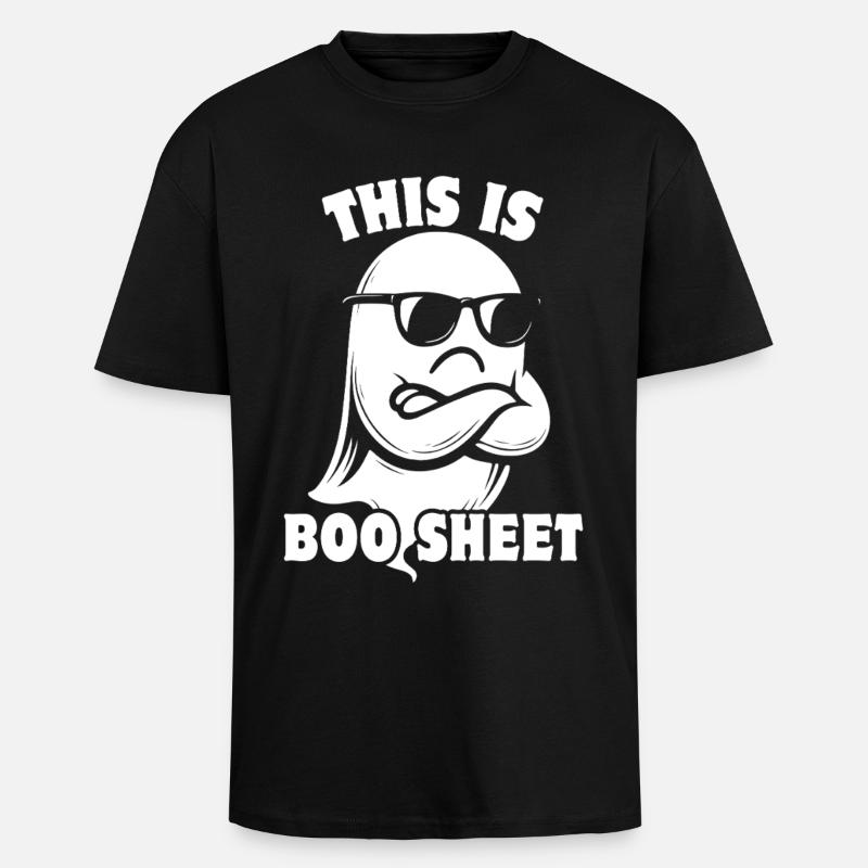Halloween Geist - This is Boo Sheet - Oversized Heavyweight Unisex T-Shirt - Schwarz