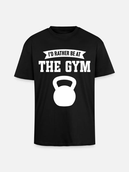 I'd rather be at the gym - Unisex Oversized Heavyweight T-shirt - black