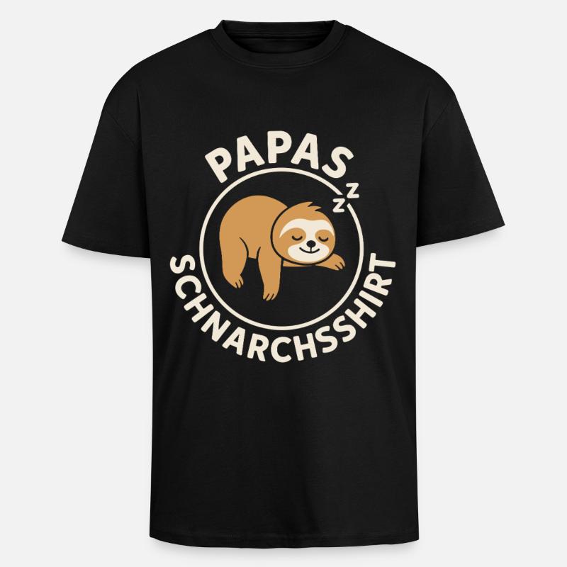 Vaterschaft PAPAS SCHNARCHSSHIRT LUSTIG - Oversized Heavyweight Unisex T-Shirt - Schwarz