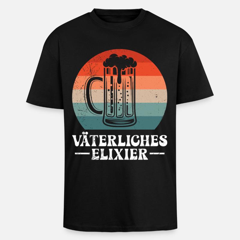 Vaterschaft VÄTERLICHES ELIXIER Lustiges - Oversized Heavyweight Unisex T-Shirt - Schwarz