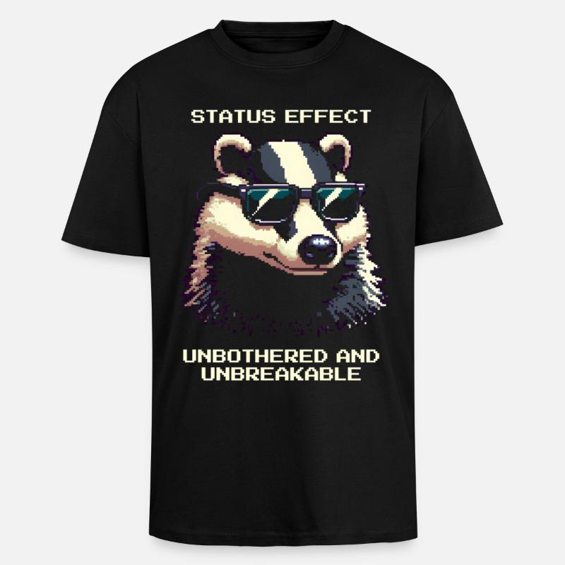 Status-Effekt: Unerschütterlich | Dachs Wald - Oversized Heavyweight Unisex T-Shirt - Schwarz