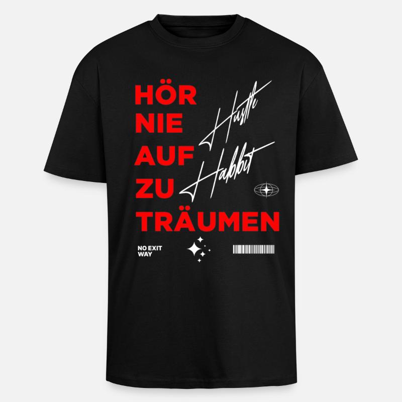 Tendance motivante Conception d’impression graphique - T-shirt unisexe oversize épais - noir