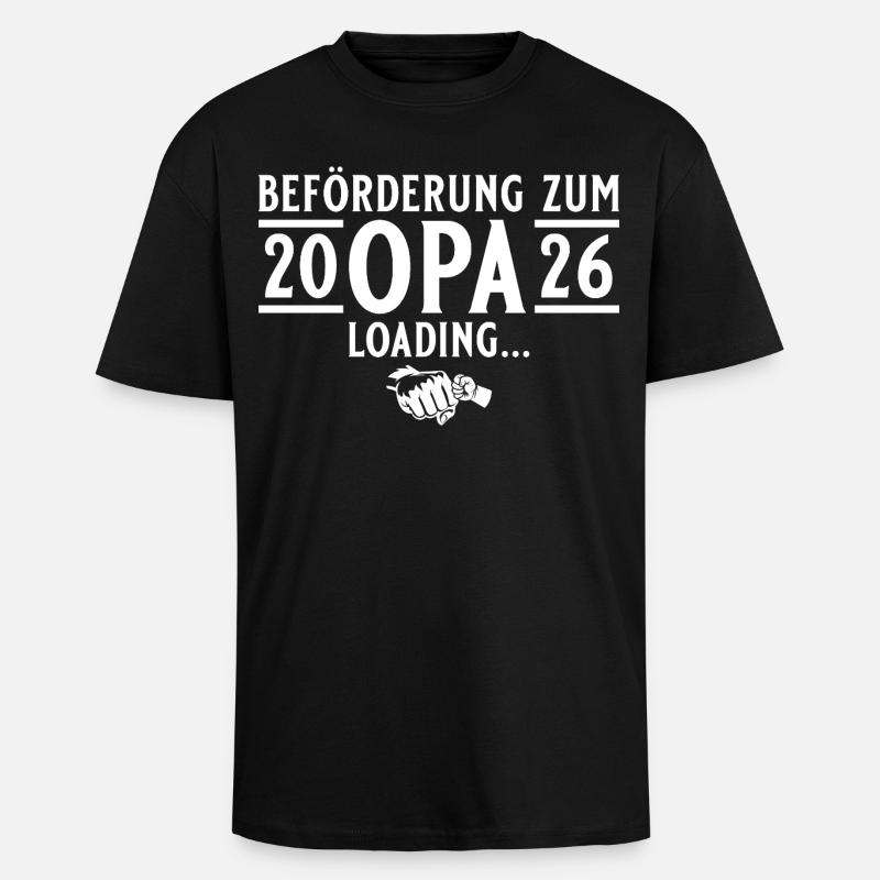 Opa 2026 loading - Future grandfather - Unisex Oversized Heavyweight T-shirt - black