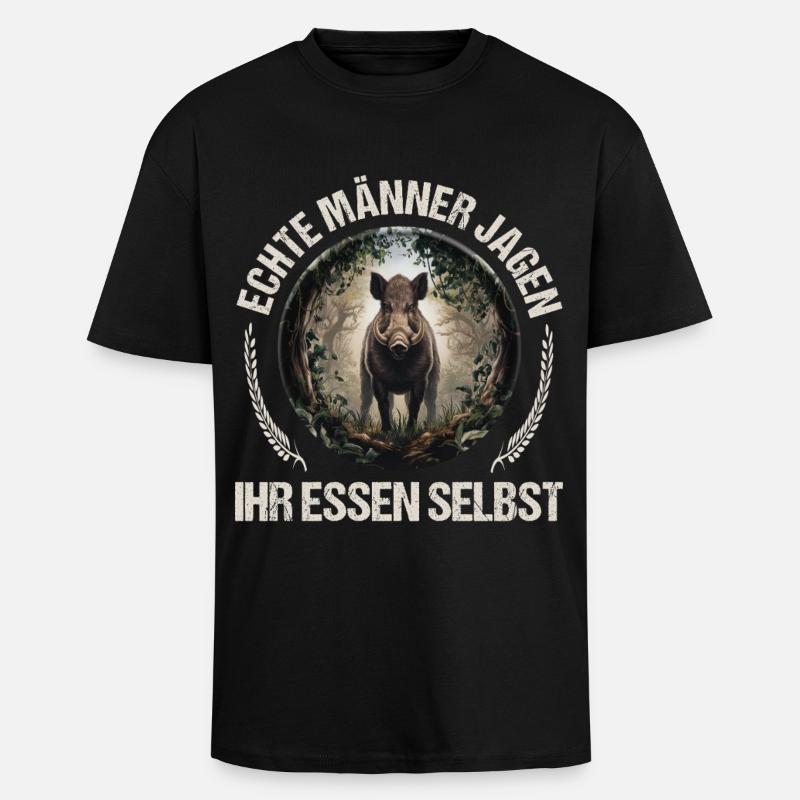 Jäger Spruch - Oversized Heavyweight Unisex T-Shirt - Schwarz