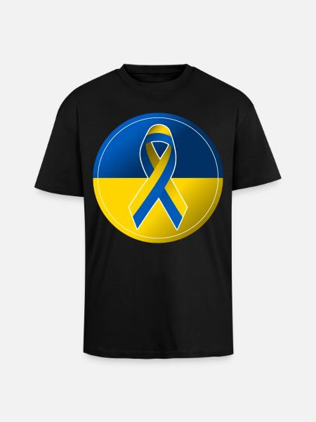 Solidarity Peace Ukraine Demonstration - Unisex Oversized Heavyweight T-shirt - black