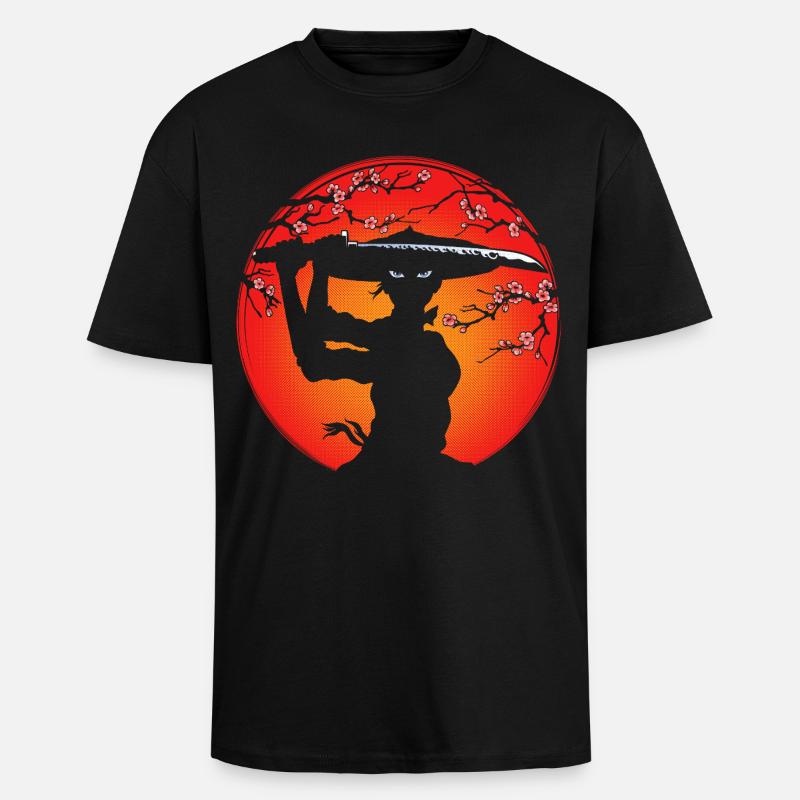 Ragazza samurai - Maglietta oversize spessa - nero