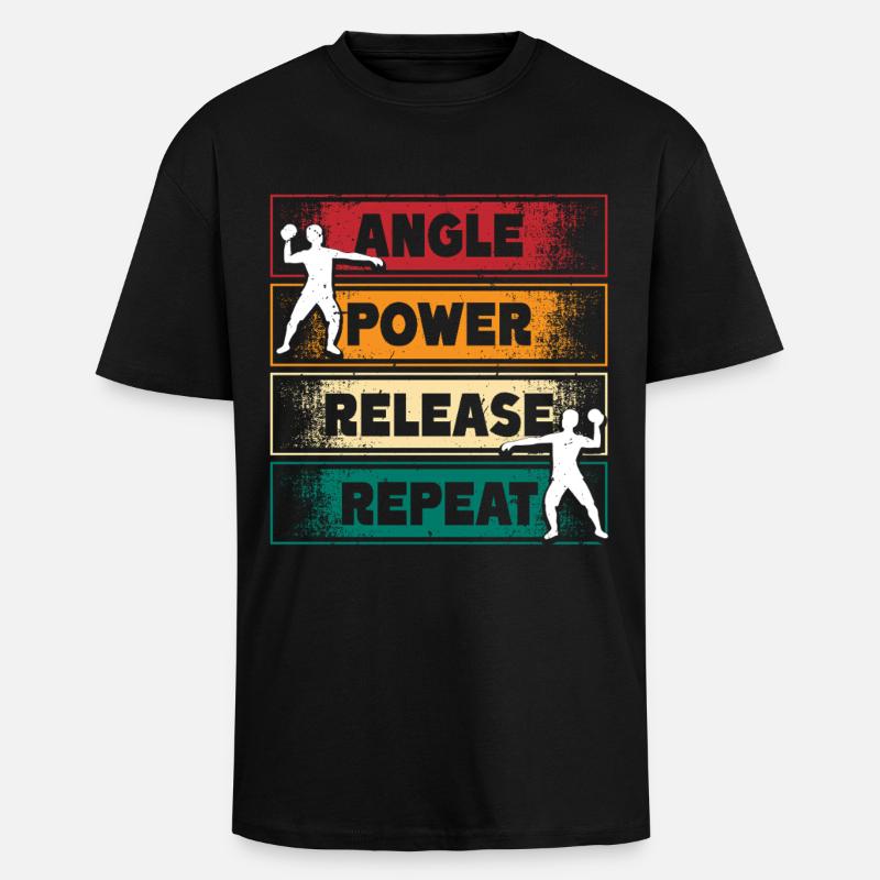 Kugelstoßen Kugelstoß Angle Power Release - Oversized Heavyweight Unisex T-Shirt - Schwarz