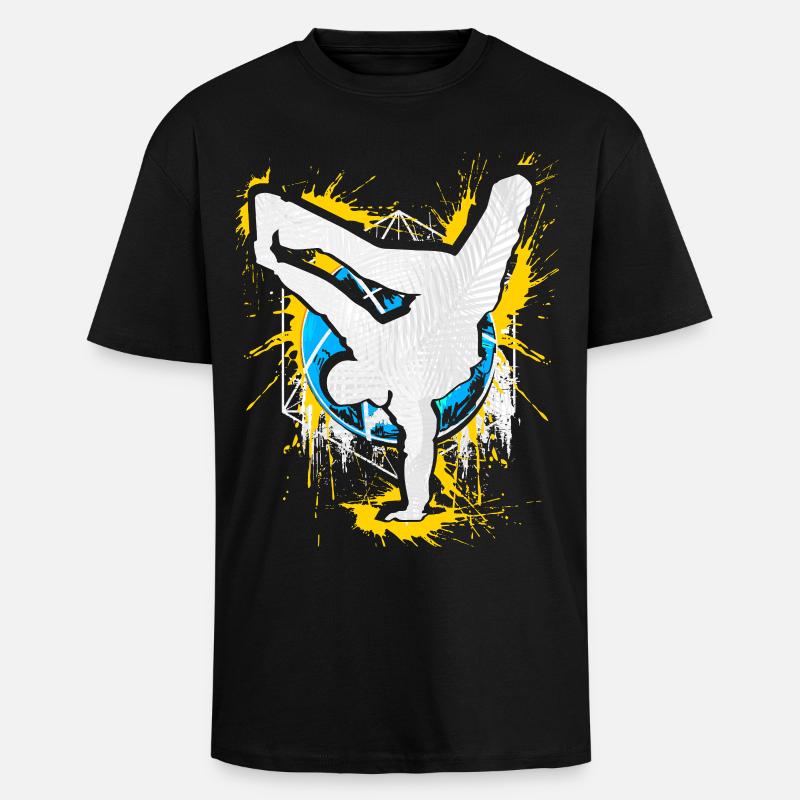 Breakdance Handstand Bboy - B-Boying Breakdancer - Oversized Heavyweight Unisex T-Shirt - Schwarz