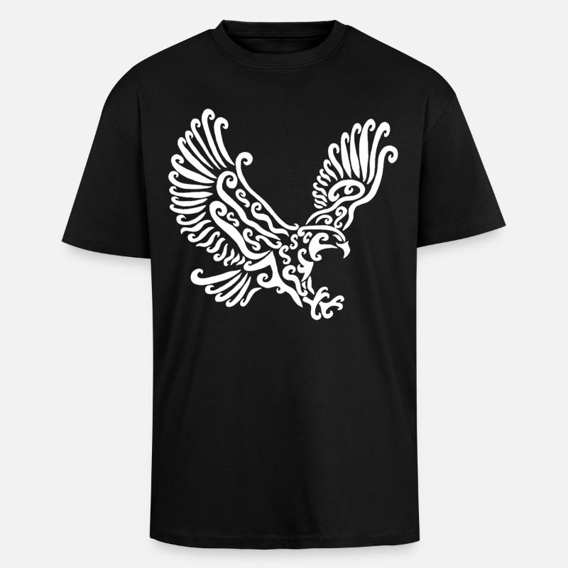 White Eagle - Unisex Oversized Heavyweight T-shirt - black