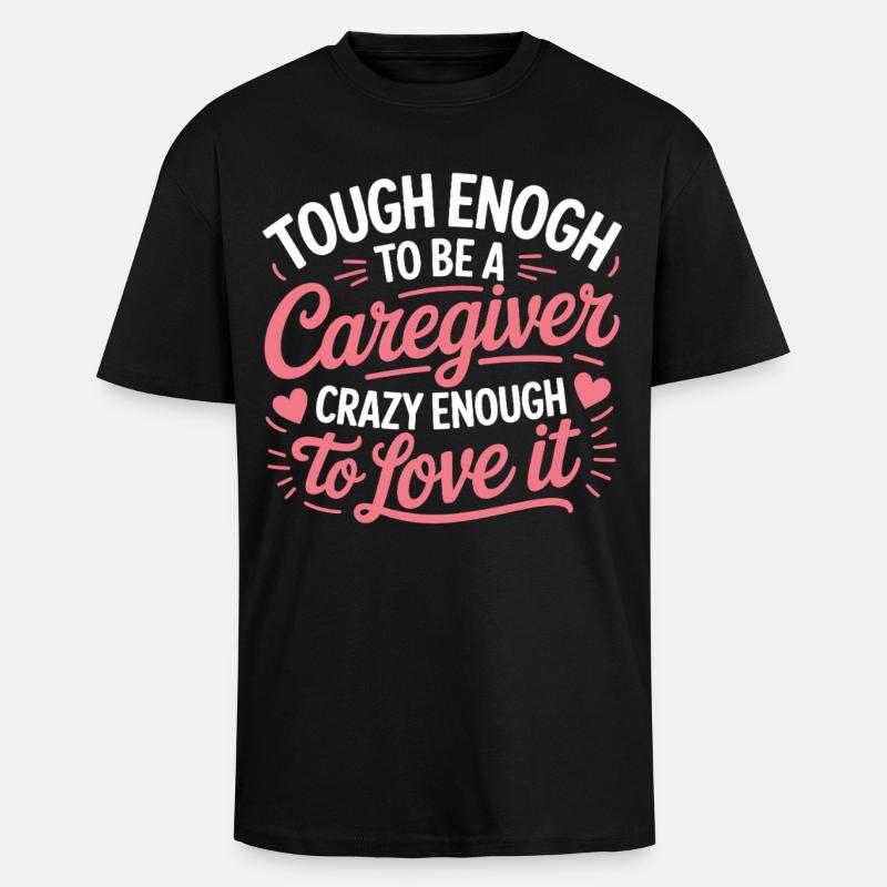 Caregiver Pride Script Pink - Oversized Heavyweight Unisex T-Shirt - Schwarz