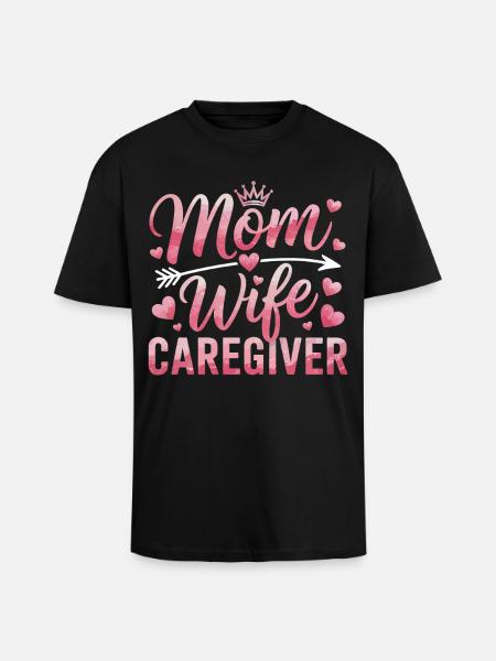 Mutter Tochter Herz Motiv - Oversized Heavyweight Unisex T-Shirt - Schwarz