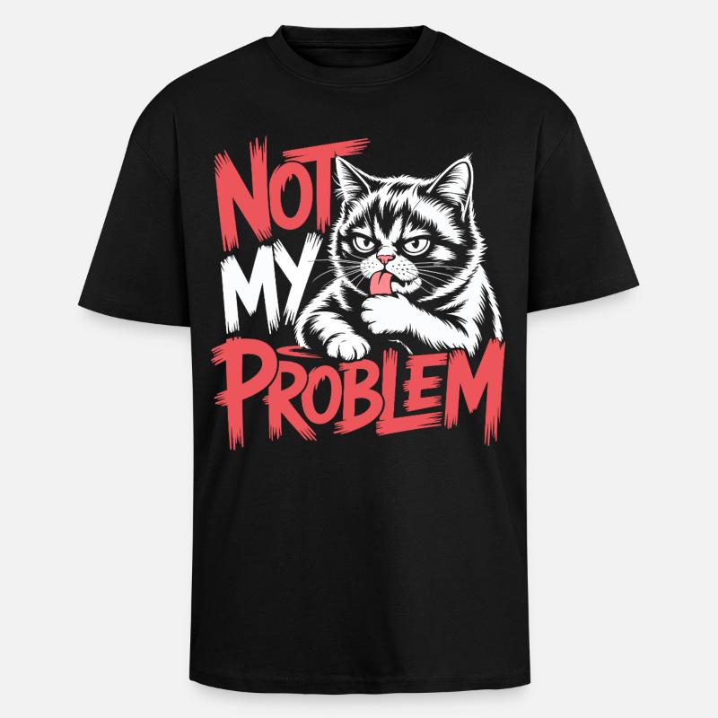 Nicht meine Problemkatze - Oversized Heavyweight Unisex T-Shirt - Schwarz
