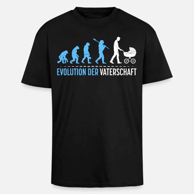 Werdender Vater EVOLUTION DER VATERSCHAFT Lustig - Oversized Heavyweight Unisex T-Shirt - Schwarz