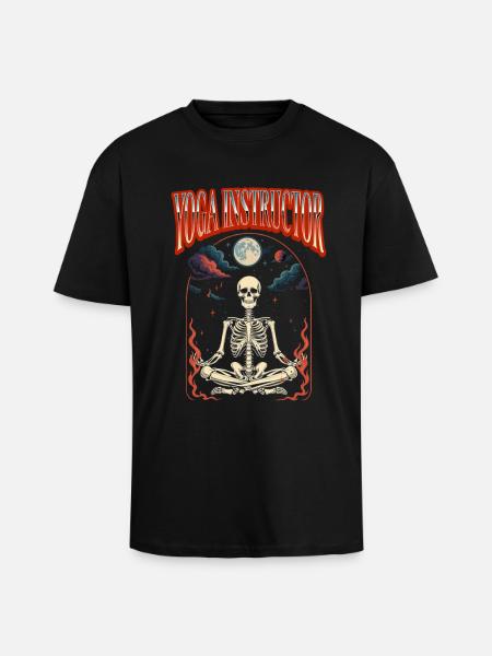 Yogalehrer Halloween Tarot - Oversized Heavyweight Unisex T-Shirt - Schwarz