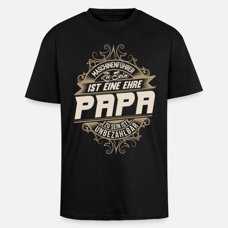 Machine operator dad - Unisex Oversized Heavyweight T-shirt - black