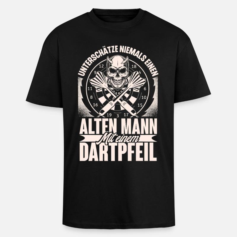 Darts - Oversized Heavyweight Unisex T-Shirt - Schwarz